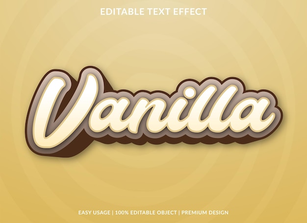 Uso de estilo premium de plantilla editable de efecto de texto de vainilla para logotipo y marca de empresa