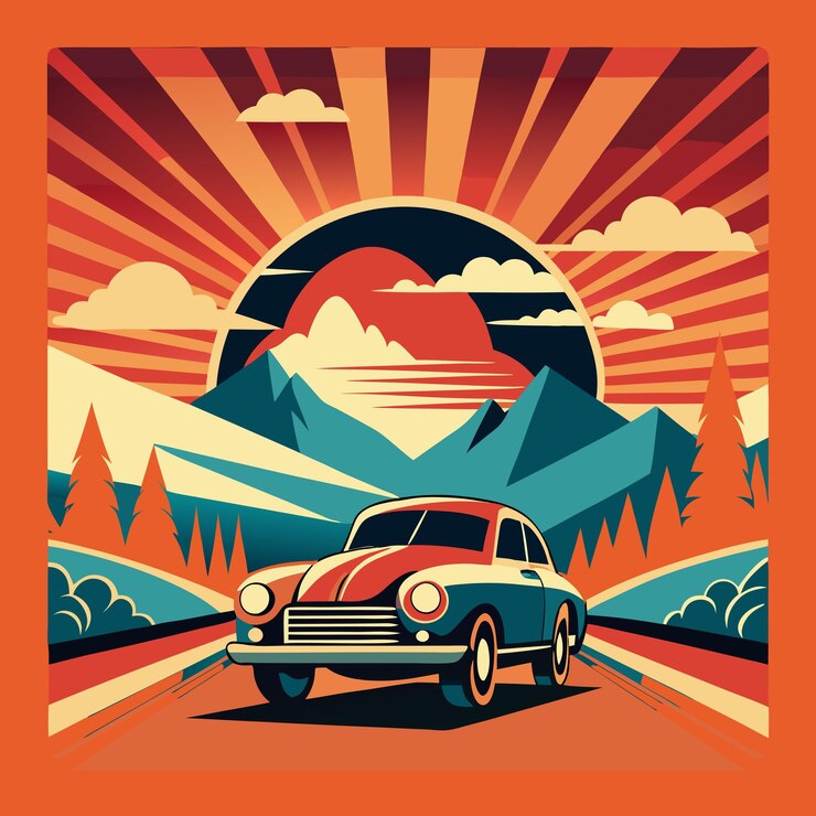 El uso de ilustraciones retro vectoriales antiguas