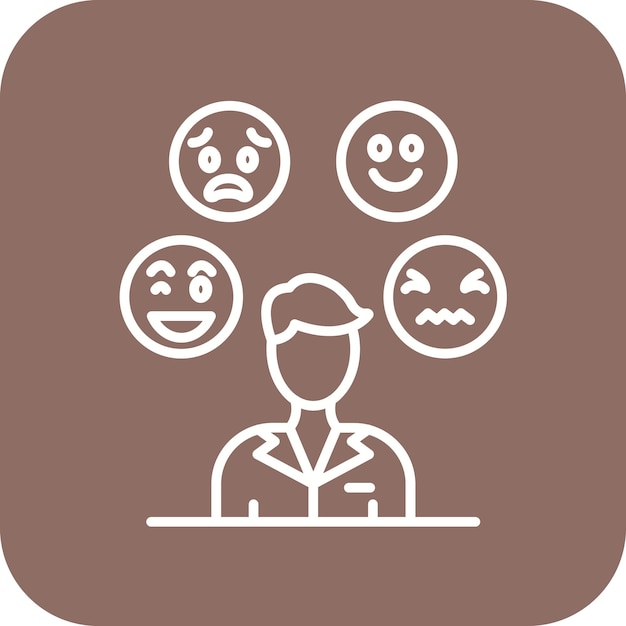 El uso de imágenes vectoriales de iconos de emociones se puede utilizar para la inteligencia emocional