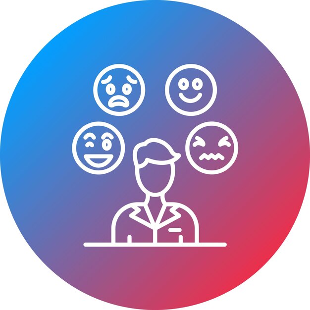 El uso de imágenes vectoriales de iconos de emociones se puede utilizar para la inteligencia emocional