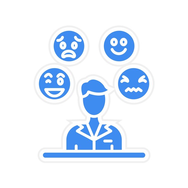 El uso de imágenes vectoriales de iconos de emociones se puede utilizar para la inteligencia emocional