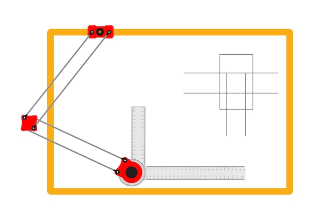 Uso de mini drafter en dibujos de ingeniería ilustración vectorial