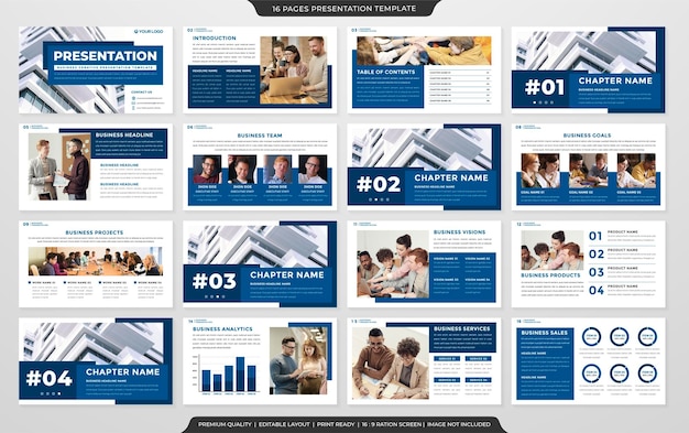 Uso de plantilla de diseño de presentación ppt para cartera corporativa y diapositiva de informe anual