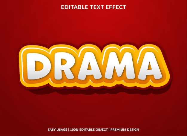 uso de plantilla de efecto de texto editable de drama para marca comercial y logotipo