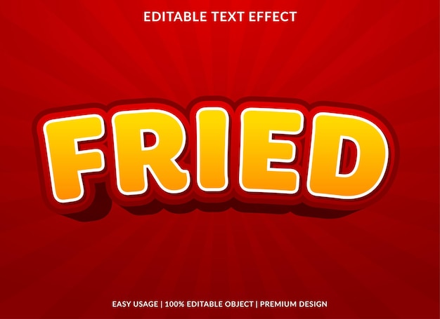 Uso de plantilla de efecto de texto editable frito para logotipo y marca de empresa