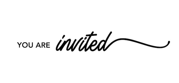 Usted está invitado diseño de invitación para la tarjeta elegante error tipográfico caligráfico