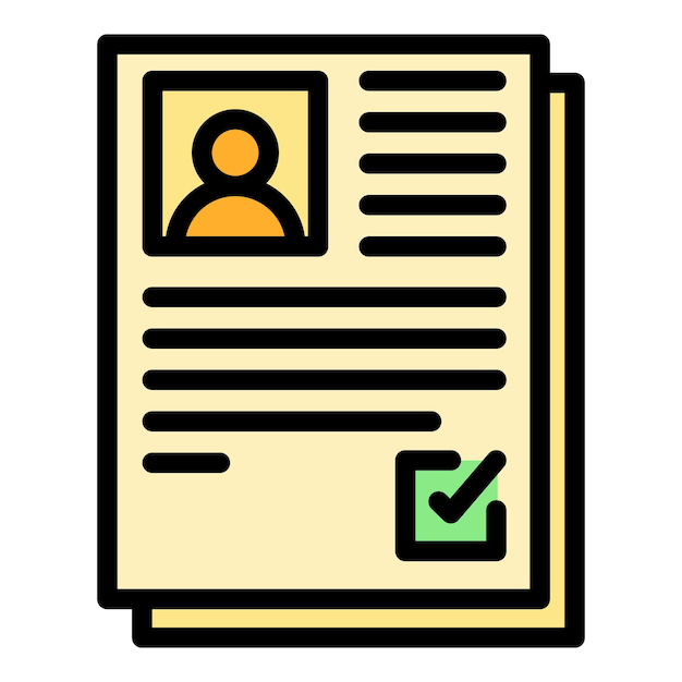 Usuario cv icono contorno vector Nueva forma Usuario en línea color plano