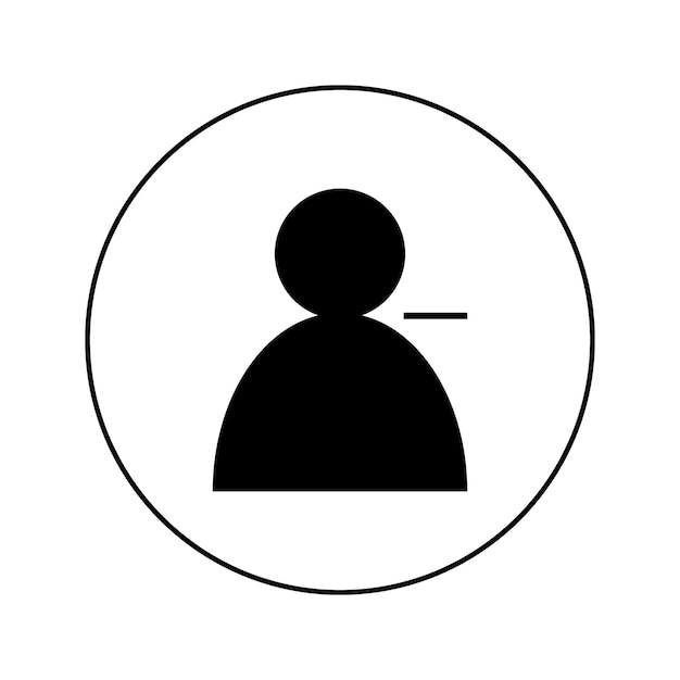 El usuario menos el icono sólido con círculo