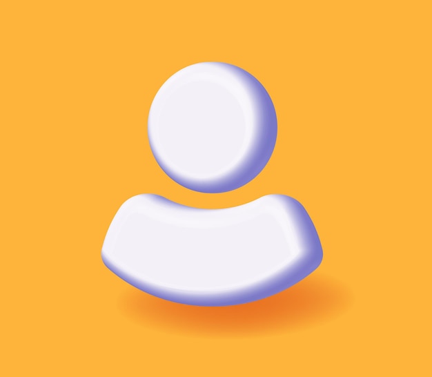 Usuario miembro hombre 3d icono forma gráfica cliente perfil persona dibujos animados render ilustración