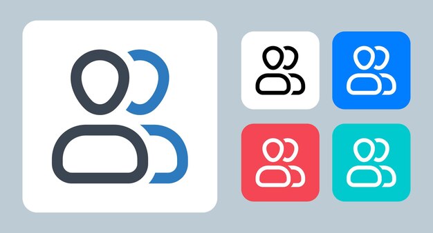 Usuarios icono vector ilustración línea contorno iconos