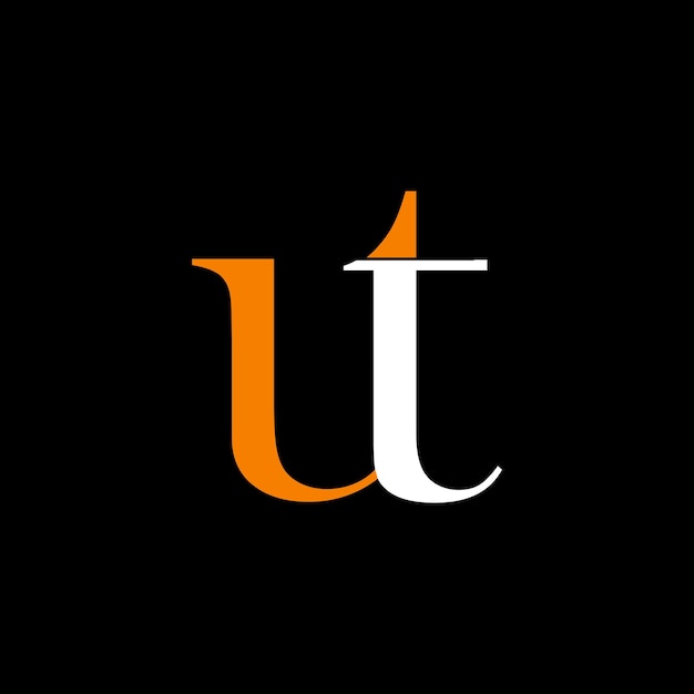 UT Diseño inicial de la letra del logotipo plantilla Ilustración vectorial