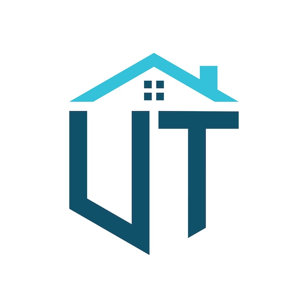 UT House Logo Design Template Letter UT Logo para la construcción de bienes raíces o cualquier negocio relacionado con la casa
