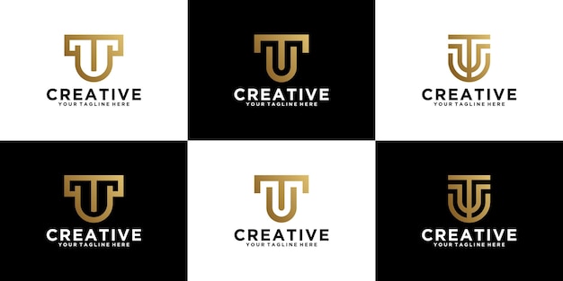 UT simple combinación de logotipo conjunto de letras diseño inspirador