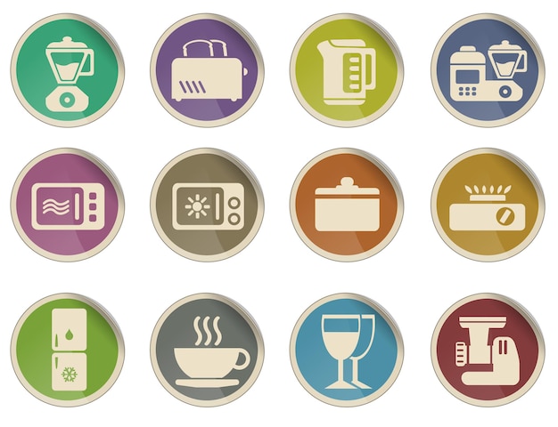 Utensilios de cocina conjunto de iconos