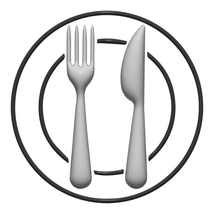 Los utensilios de un restaurante Un icono gráfico sencillo