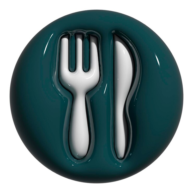 Los utensilios de un restaurante Un icono gráfico sencillo