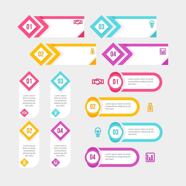 útil plantilla de infografía con diferentes herramientas