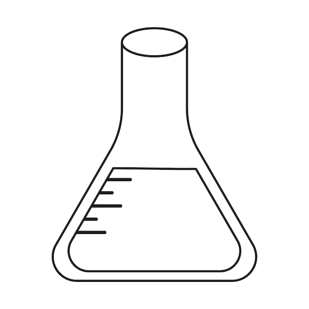 Útiles escolares delineados Tubo de laboratorio de contorno