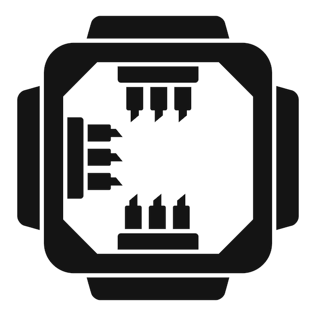 Utilice un cuchillo en el icono de la caja de conexiones vector simple Energía eléctrica Muro de seguridad