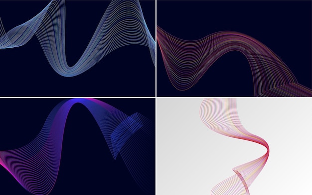 Utilice estos fondos vectoriales abstractos de líneas ondulantes en su próximo proyecto