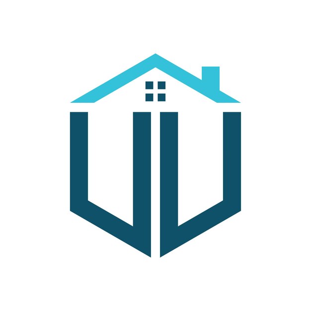 UU House Logo Design Template Letter UU Logo para la construcción de bienes raíces o cualquier negocio relacionado con la casa