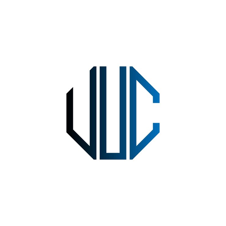 Vector uuc letra creativa inicial moderno minimalista atemporal espacio negativo monograma símbolo diseño del logotipo