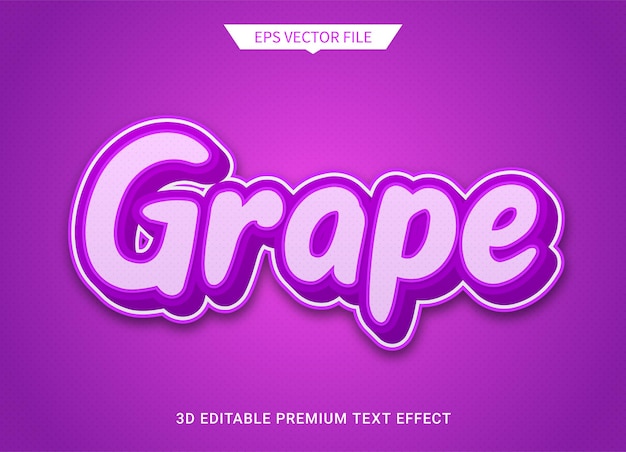 uva violeta efecto de estilo de texto editable 3d vector premium