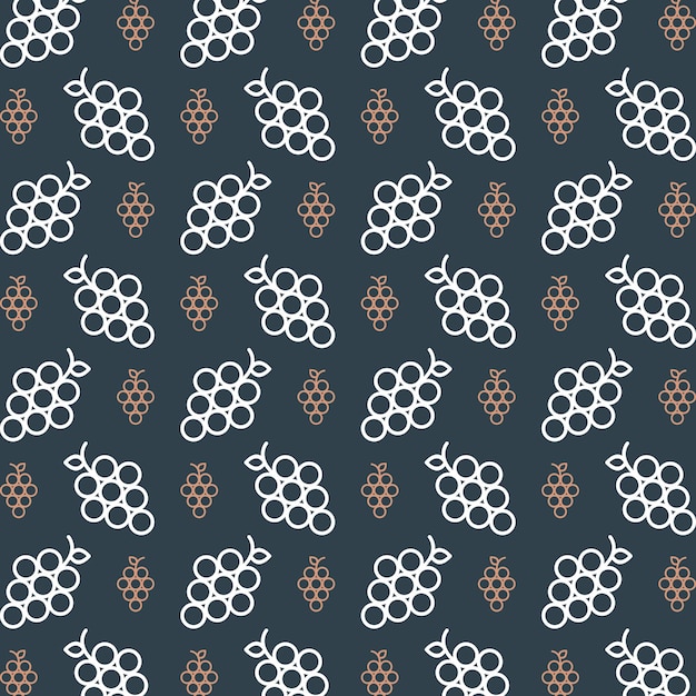 Uvas coloridas que repiten patrones de moda con un fondo de ilustración vectorial