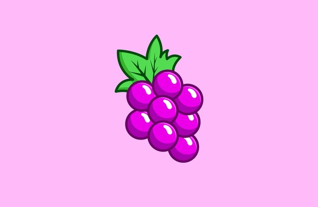 Vector uvas fruta colorido juguetón lindo ejemplo