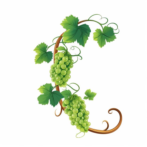 Vector uvas hojas de frutas viña alimento vector racimo ilustración naturaleza planta madura cosecha de bayas de vino diseño
