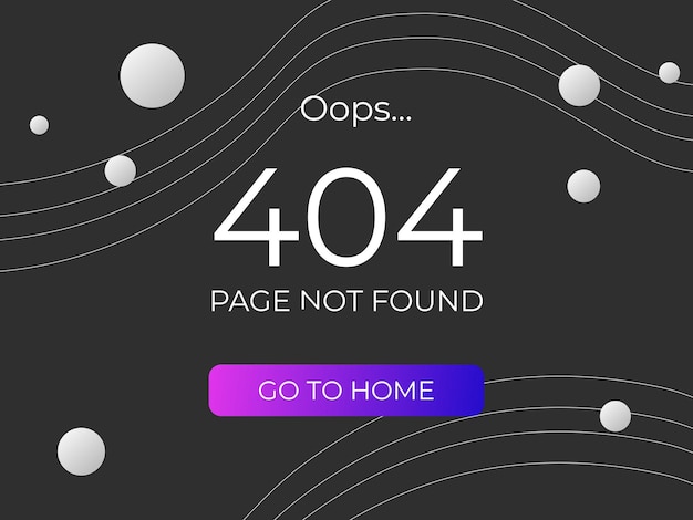 UX UI design 404 error Interfaz de usuario con abstracción Un recurso con un fondo oscuro