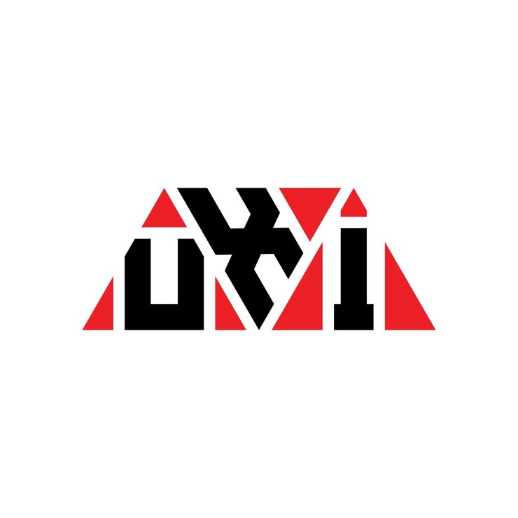 Vector uxi triángulo letra diseño de logotipo con forma de triángulo uxi logotipo triángulo diseño monograma uxi vector triángulo logotipo plantilla con color rojo logotipo triangular uxi simple elegante y lujoso logotipo uxi