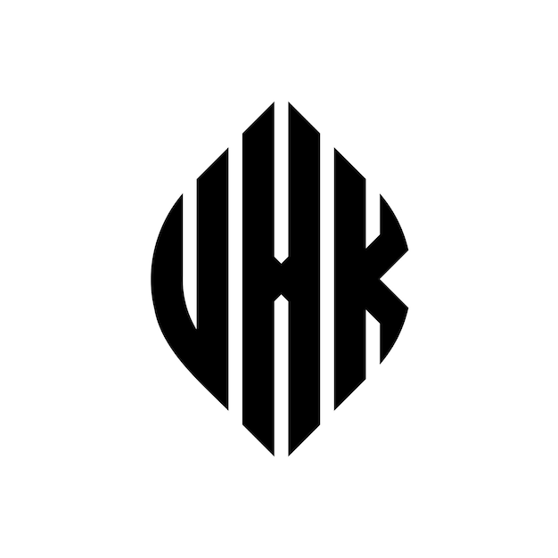 Vector uxk diseño de logotipo de letras circulares con forma de círculo y elipse uxk letras elípticas con estilo tipográfico las tres iniciales forman un logotipo de círculo uxk emblema de círculo monograma abstracto letra marca vector