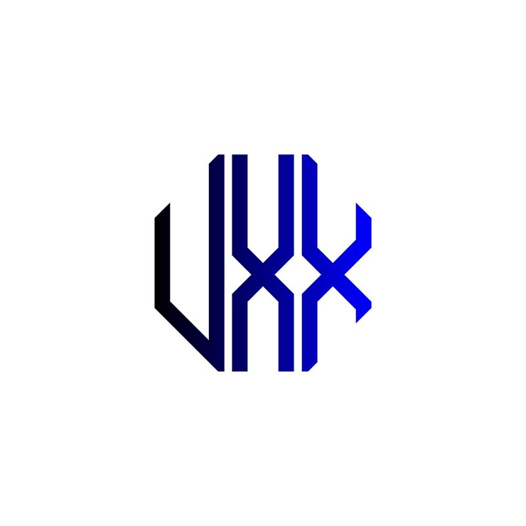 Vector uxx letra creativa inicial moderno minimalista atemporal espacio negativo monograma símbolo diseño del logotipo