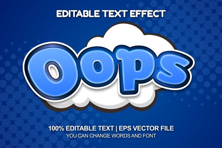 Vector uy efecto de estilo de texto editable cómico