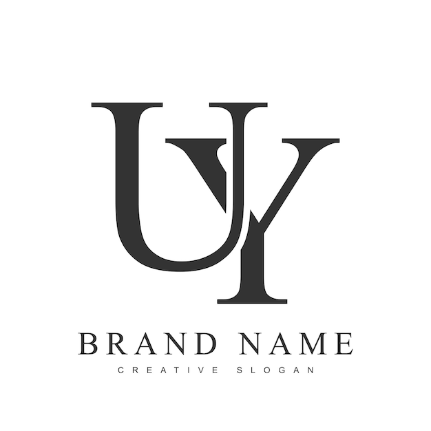 UY plantilla de logotipo de moda Letra inicial u y y estilo de fuente clásico Logotipo creativo para el nombre o la identidad de la empresa