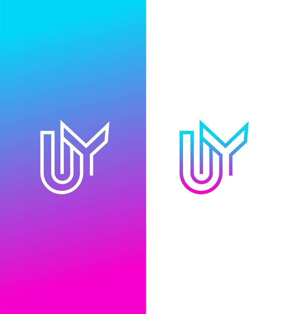 UYYU Lectura Logotipo Símbolo de signo de identidad