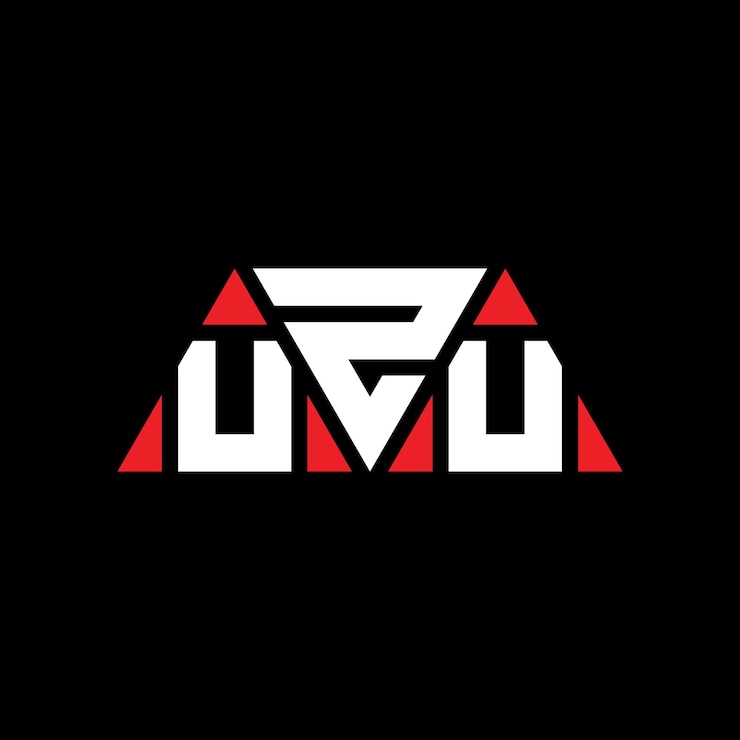 Vector uzu diseño de logotipo de letra triangular con forma de triángulo diseño del logotipo del triángulo uzu monograma uzu triángulo vectorial plantilla del logotipo con color rojo logotipo triangular uzu sencillo elegante y lujoso logotipo uzu
