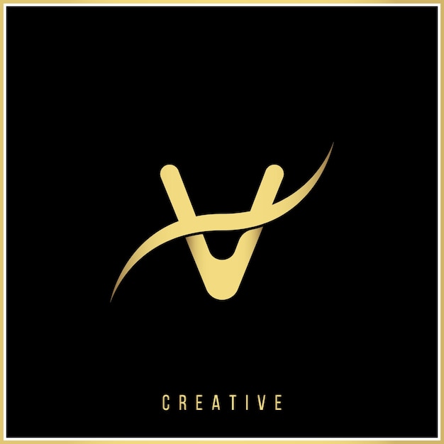 V Creativo último diseño de logotipo Premium Vector letras Logo Vector Ilustración logo de azul