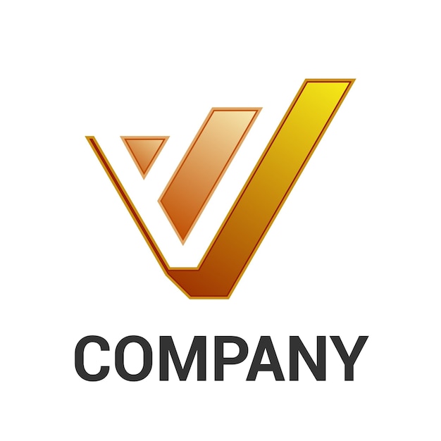 V diseño creativo de logotipo de marca descarga de imagen vectorial