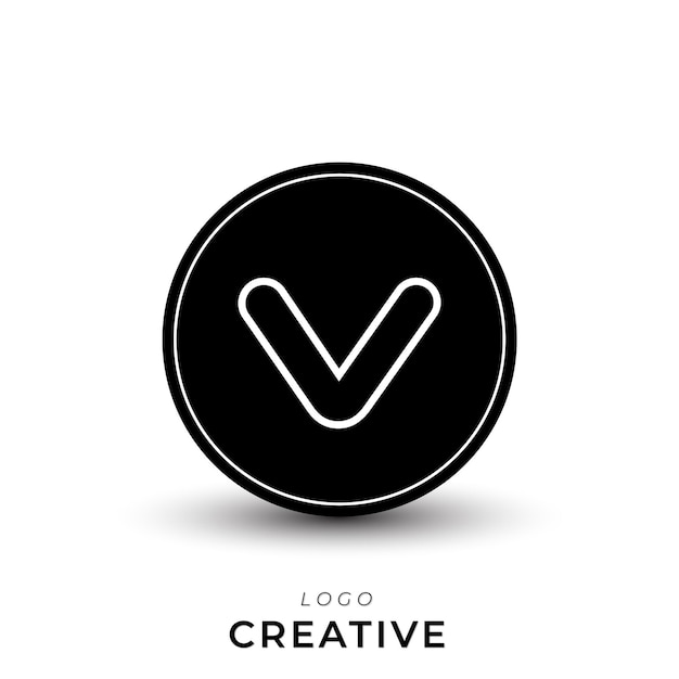 V Diseño creativo de logotipo posterior Diseño de logotipo personalizado Diseño de monograma Icono de ilustración vectorial