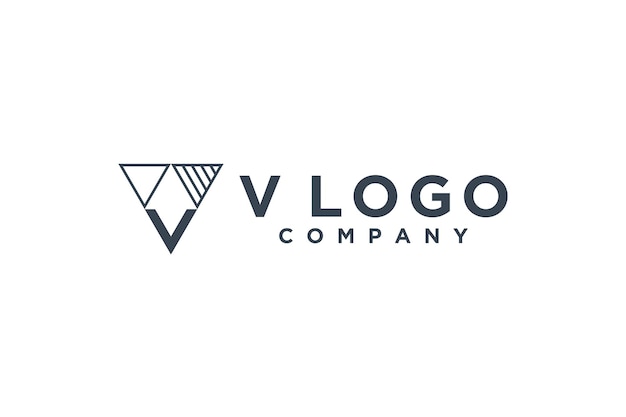 V diseño inicial del logotipo icono símbolo tecnología de negocios ilustración tipografía de fuente