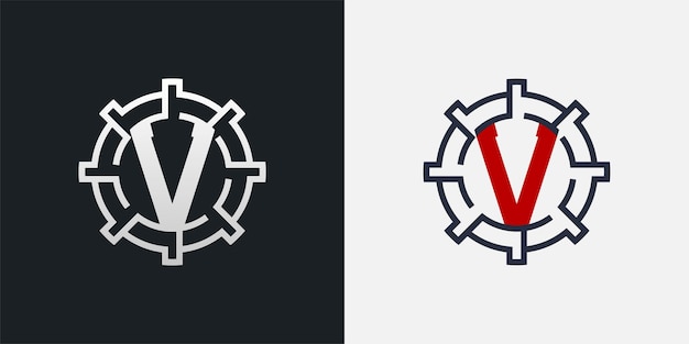 V Diseño del logotipo Letral limpio y moderno V Logotipo en forma redonda