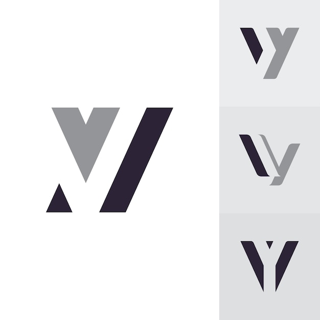 V diseño de logotipo y plantilla creative vy icon iniciales basadas en letras en vector