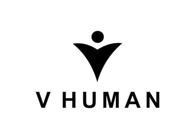 v Ilustración vectorial del diseño del logotipo humano