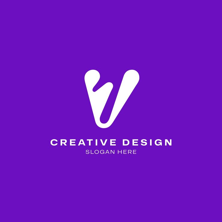 Vector v juega el logotipo de minimal premium