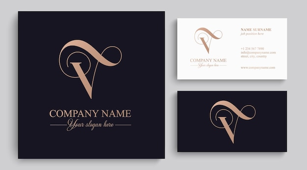 V logo V carta logo plantilla elementos monograma personal Vector elegante logo