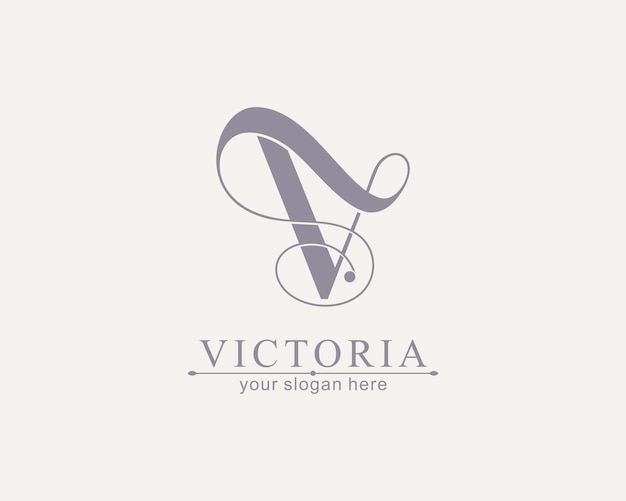 Vector v logo v carta logo plantilla elementos monograma personal vector elegante logo