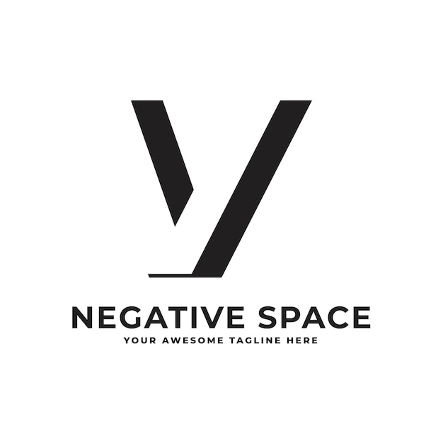 V moderno y vanguardista espacio negativo logotipo de la letra alfabeto logomarks icono ilustración