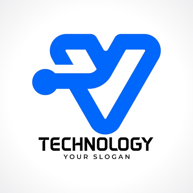 Vector v tech technology logo
